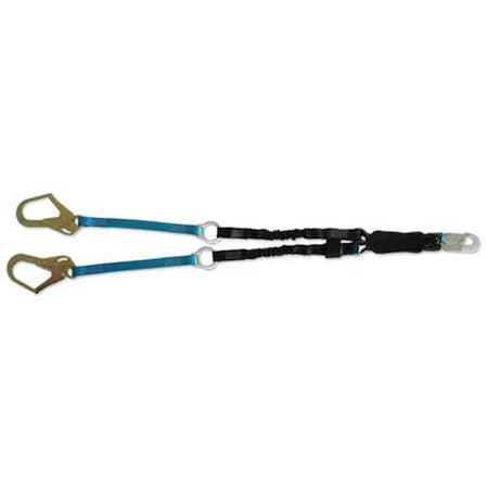 Tractel Tracpac F2 Shock Absorbing Lanyard, 4-1/2 to 6 ft. Length, 2 Leg(s), 310 lb. Weight Capacity CAY226H/R