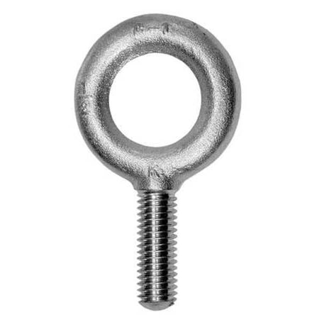 Ken Forging Eye Bolt Without Shoulder, 5/8"-11, 6 in Shank, 1-3/8 in ID, Steel, Plain K2007-6