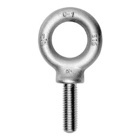 Ken Forging Eye Bolt With Shoulder, 1-1/4"-7, 3 in Shank, 2-3/16 in ID, 316 Stainless Steel, Plain K2032-316SS