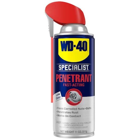 Wd-40 Specialist Penetrating Lubricant, -50F to 400F, Petroleum Distillates, 11 oz, Aerosol Can 300004