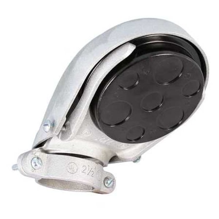 Raco EMT/IMC Cap, 2-1/2 in, Snap-On, Aluminum, Plain, Natural 2410