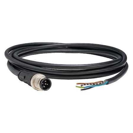 Telemecanique Sensors Cordset, 6.56 ft., Black, 250VAC/300VDC XZCP1564L2