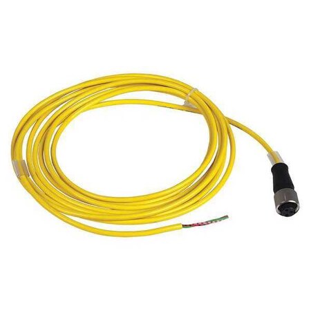 Telemecanique Sensors Cordset, 16.4 ft., Yellow, 250VAC/300VDC XZCPV1670L5