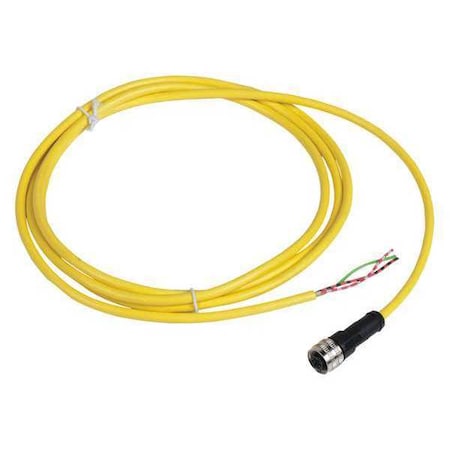Telemecanique Sensors Cordset, 6.56 ft., Yellow, 250VAC/300VDC XZCPV1865L2