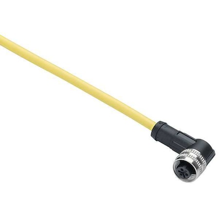 Telemecanique Sensors Cordset, 16.4 ft., Yellow, 250VAC/300VDC XZCPV1865L5