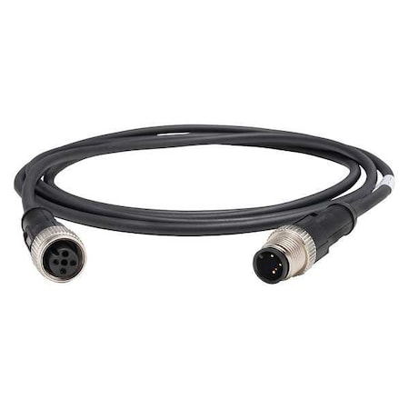 Telemecanique Sensors Cordset, 6.56 ft., Black, 250VAC/300VDC XZCR1511040A2