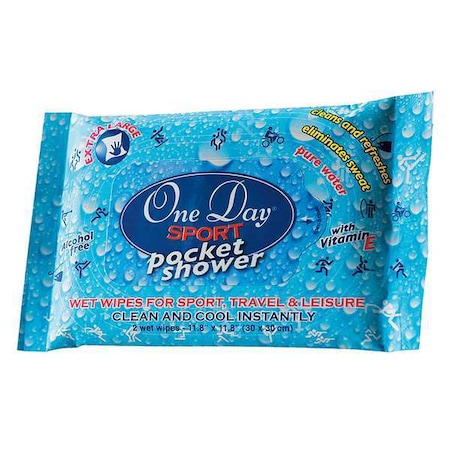 One Day Hand Cleansing Wipes, 11-13/16" x 11-13/16", 2 Wipes GDN024