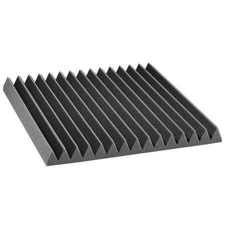 Auralex Acoustics Acoustic Foam, 0.8 NRC, Foam, 24 in W, 24 in L, 2 in Thick, Gray, 12 PK 2SF22CHA-HP