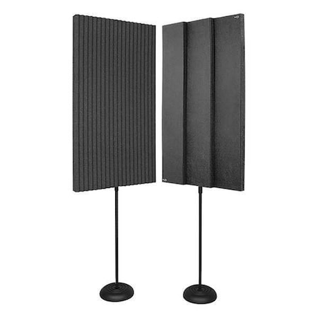 Auralex Acoustics Acoustic Panel, Foam, 24 in W, 4 ft L, 3 in Thick, Black/Gray, 2 PK PROMAXV2CHA