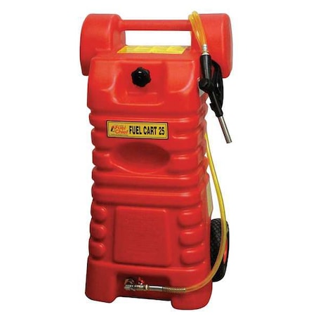 Johndow Industries Fuel Caddy, Polyethylene, 25 gal, Gasoline, 0.75 in, Red FC-25PFC
