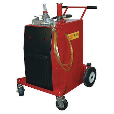 Johndow Industries Fuel Caddy, Steel, 30 gal, Gasoline, Air Operated Pump, 4-Way Valve, Integral Filter System FC-P30A-UL