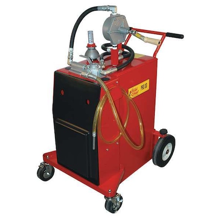 Johndow Industries Fuel Caddy, Steel, 30 gal, Gasoline, Two-Way Manual Pump, 4-Way Valve, Integral Filter System FC-P30-UL