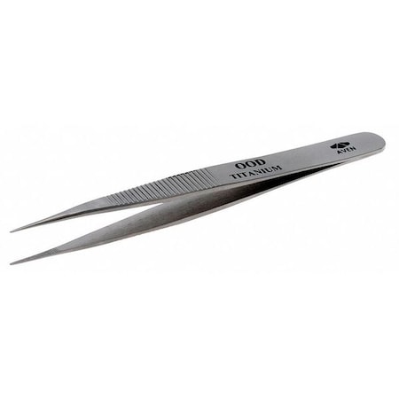 Aven Precision Tweezer, Titanium, 4-1/2 In 18037TT