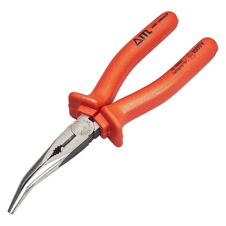 Itl 6 1/4 in Bent Needle Nose Plier, Side Cutter Nylon Handle 00071
