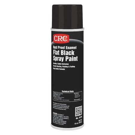 Crc Rust Proof Spray Paint, Flat Black, Flat, 15 oz 18109