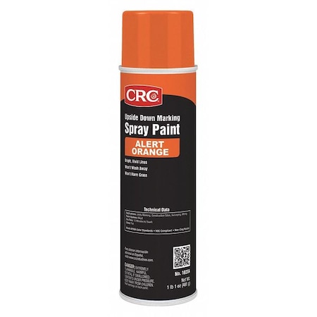 Crc Marking Paint, 17 Wt Oz, Alert Orange, Water, propane, Petroleum -Based 18204