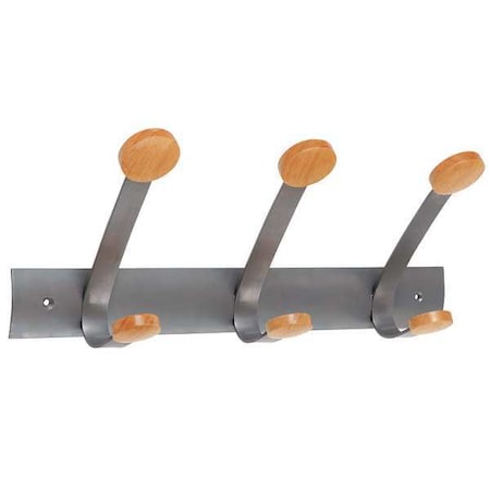Alba Coat Rack, 3 Hook, Wood/Steel PMV3