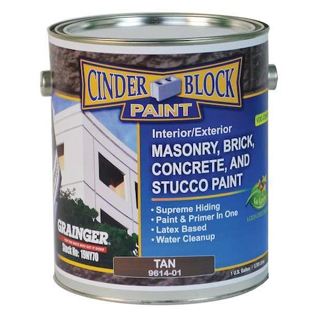 Rae Exterior Paint, Flat, Water Base, Tan, 1 gal 9614-01