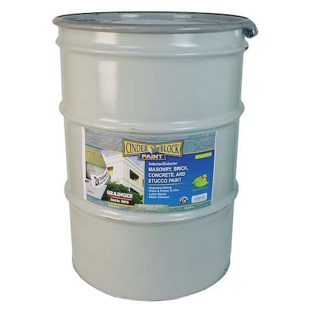 Rae Exterior Paint, Flat, Water Base, Medium Gray, 55 gal 9618-55