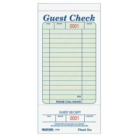 Rediform Check Book, 3-3/8 x 6-1/2 in. RED5F740