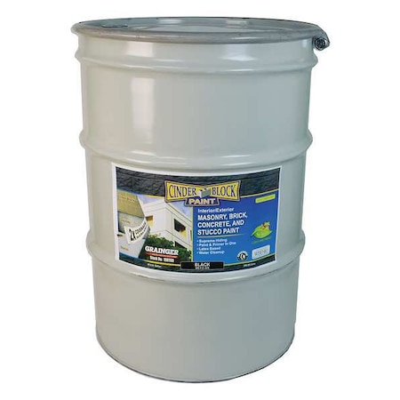 Rae Exterior Paint, Flat, Water Base, Black, 55 gal 9612-55
