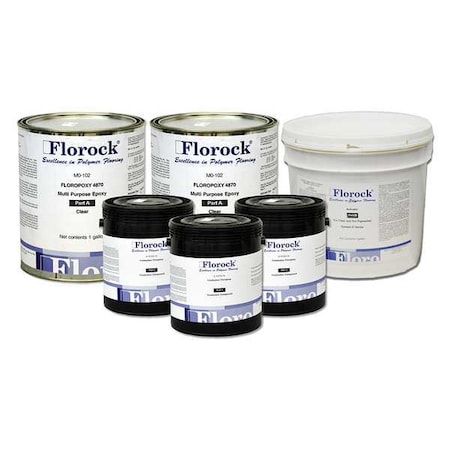 Florock 3.65 gal Floor Resin 4700 Kit, Gloss Finish, Opaque, 100% Solid Base M8-207KT