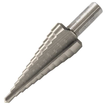 Zoro Select HSS Step Drill Bit 12 Sizes, 3/16-7/8" 19N127