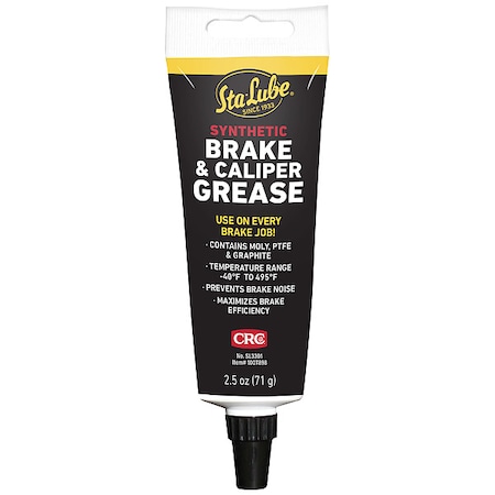 Sta-Lube Synthetic Brake / Caliper Grease, 2.5 Wt Oz, 2.5 oz, Tube, Black SL3301