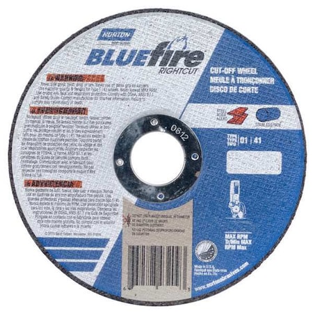Norton Co CutOff Wheel, Blue Fire, 5"x3/64"x7/8", PK5 66252842169