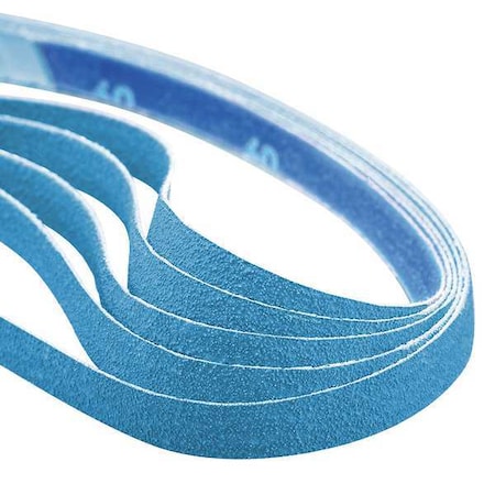 Norton Abrasives Sanding Belt, Coated, 3/4" W, 18" L, 60 Grit, Medium, Zirconia Alumina, R823P Bluefire, Blue 66623373762