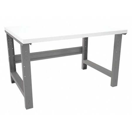 Tennsco Bolted Workbench, Laminate, 48 in W, 27-7/8 in to 35-3/8 in Height, 1,000 lb, Straight WBA-1-3648P