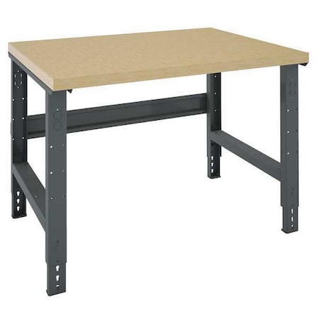 Tennsco Bolted Workbench, Butcher Block, 48 in W, 27-7/8 in to 35-3/8 in Height, 4,000 lb, Straight WBA-1-3648W