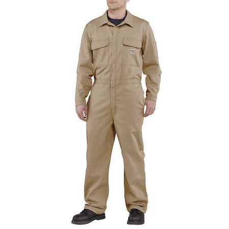 CARHARTT Carhartt Flame Resistant Coverall, Khaki, 56 Reg. 101017-250 56 REG