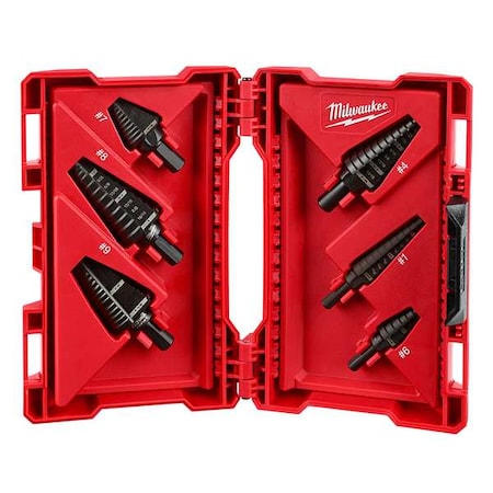 MILWAUKEE TOOL Step Drill Bit Set, High Speed Steel, Black Oxide, 6-Piece 48-89-9224