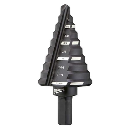 Milwaukee Tool No. 5 Step Drill Bit, 1/4" - 1-3/8" by 1/8" 48-89-9205