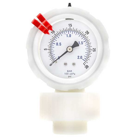 Pic Gauges Compound Gauge with Diaphragm Seal, 0 to 30 psi, 2 1/2 in Dial, 1/4 in NPT, Bottom Location 701DDS-T-254C