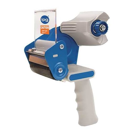 Intertape Hand And Desk Dispensers, 3 1/2 in Max. Tape Width. 5 3/4 in Tape Core Dia, Pistol, Plastic, Grey 1970