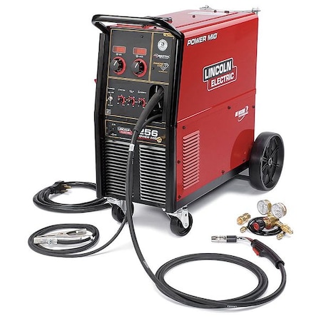 Lincoln Electric MIG Welder, Power MIG 256, Single-Phase, 208V AC, 230V AC, 30 to 300A DC, 40 % K3068-1