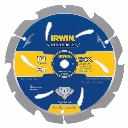Irwin 10", 6-Teeth Circular Saw Blade, Steel 4935624