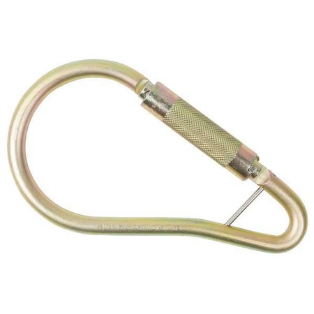 Gemtor Carabiner, Auto-Lock, 9-1/2" Length, 2" Gate Opening, Steel, Gold 5710