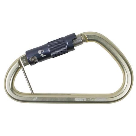 Gemtor Carabiner, Auto-Lock, 2" Length, 2" Gate Opening, Aluminum, Gold 5742