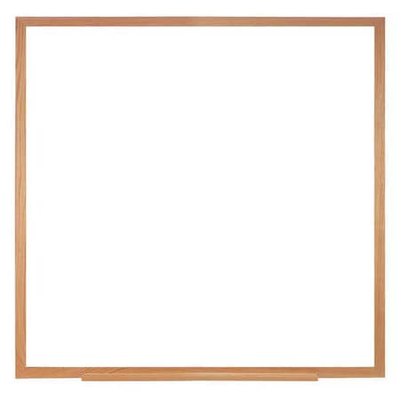 Ghent Dry Erase Board, Plastic, 48 5/8 in, 48 5/8 in, Wood Frame, White, Gloss M2W-44-4