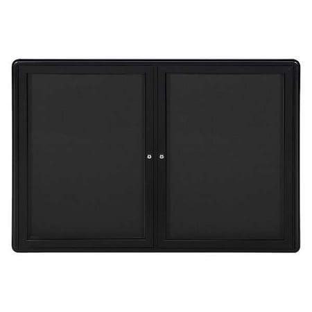 Ghent Enclosed Fabric Bulletin Board 33-3/4"x46-7/8", 2 Hinged Door OVK2-F95