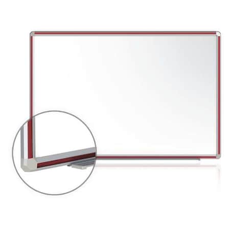 Ghent Dry Erase Board, Porcelain, 48 in, 96 in, Aluminum Frame, White, Matte DFMCH48