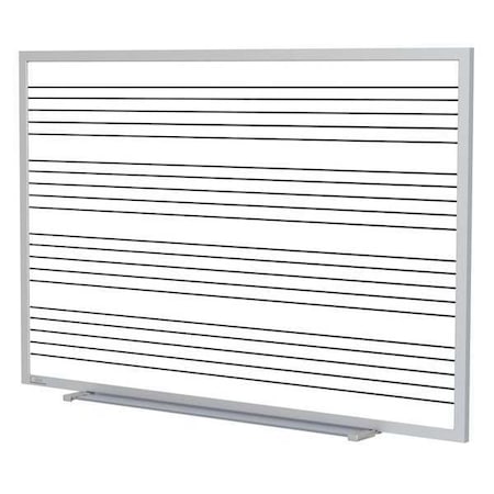 Ghent Dry Erase Board, Porcelain, 48 1/2 in, 72 1/2 in, Aluminum Frame, White, Matte GM1-46-MS