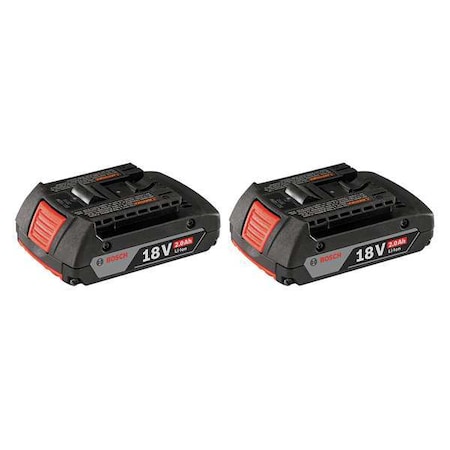 Bosch 18.0V Li-Ion Battery, 2.0Ah Capacity, 2PK BAT612-2PK
