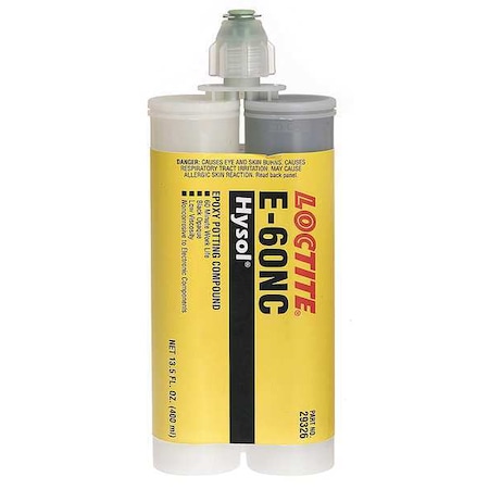 Loctite Epoxy Adhesive, E-60NC Series, Black, Dual-Cartridge, 1:01 Mix Ratio, 3 hr Functional Cure 237115