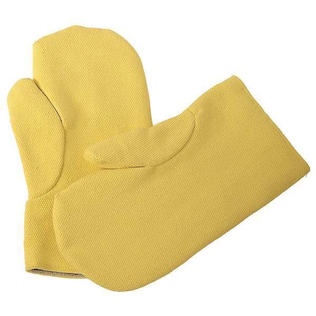 CHICAGO PROTECTIVE APPAREL Heat Resistant Mittens, Kevlar, Yellow, PR 174-KV