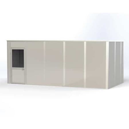 Porta-King 4-Wall Modular In-Plant Office, 8 ft H, 20 ft W, 10 ft D, Gray VK1DW 10'X20' 4-WALL
