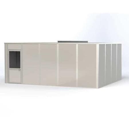 Porta-King 4-Wall Modular In-Plant Office, 8 ft H, 20 ft W, 16 ft D, Gray VK1STL 16'X20' 4-WALL